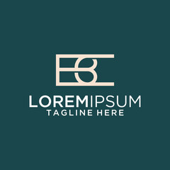 Cream Colored Monogram Logo on Teal Background