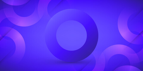 Modern Abstract Background with Circular Shapes in Blue and Purple Gradient. Futuristic Geometric Design