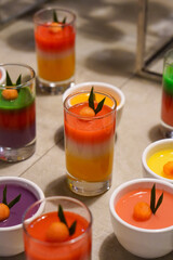 Colorful Ramadan agar jelly dessert, captured on March 17, 2025. This sweet and refreshing treat is perfect for iftar, featuring vibrant layers and a smooth texture