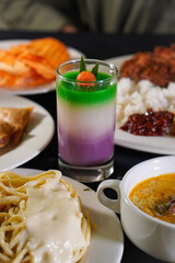 Colorful Ramadan agar jelly dessert, captured on March 17, 2025. This sweet and refreshing treat is perfect for iftar, featuring vibrant layers and a smooth texture