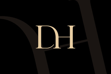 DH or HD letter logo icon design. Classic style luxury initials monogram.