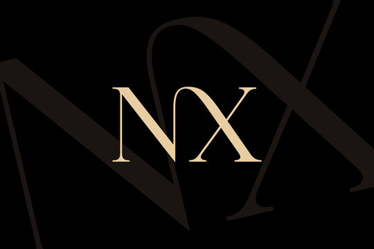 NX or XN letter logo icon design. Classic style luxury initials monogram.