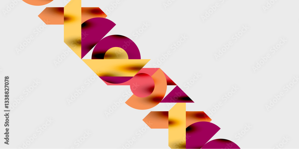 Aufkleber Modern abstract background featuring circles, lines, and triangles in a dynamic geometric composition. Perfect for stylish, tech, or creative-themed designs