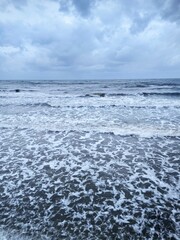 Waves on the Polish sea during windy weather