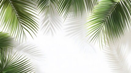 10. Detailed shadow effect from tropical palm leaves on a transparent background, adding elegance to summer-themed projects