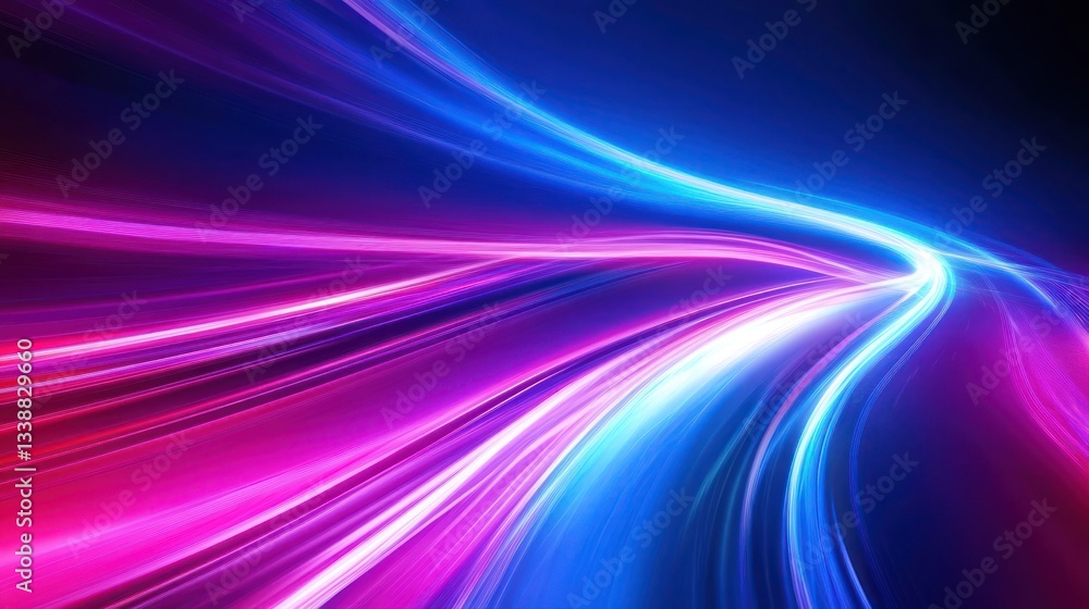 Poster vibrant light trails creating a dynamic abstract background scene