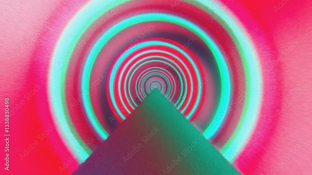 Poster explore a mesmerizing journey through a swirling tunnel of vibrant colors and dynamic patterns, enve