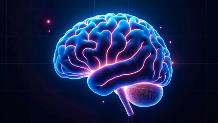 Human brain digital illustration.