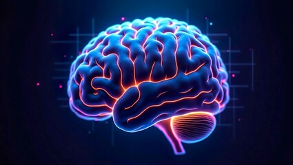Human brain digital illustration.