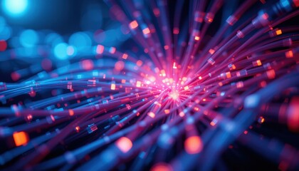 Futuristic digital data flow abstract technology environment vibrant colors high-tech concept macro view visualizing connectivity