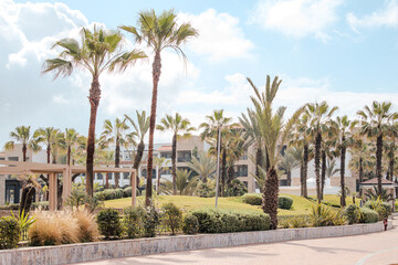 Agadir in Morocco. Atlantic Ocean. Moroccan architecture and culture. Travel destinations in...