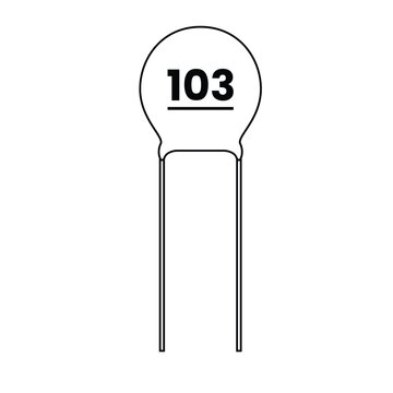 recommend clip art: Ceramic Capacitor Outline Icon Illustration on White Background