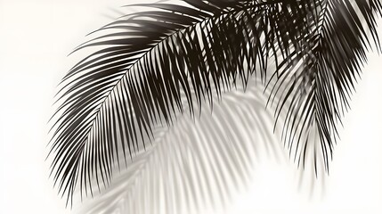 24. Tropical foliage shadow effect with coconut palm branches silhouetted against a transparent backdrop