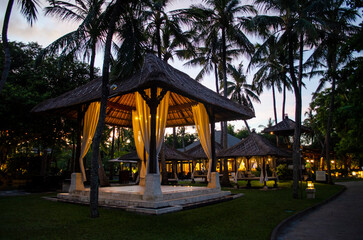 tropical beach hut