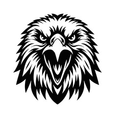 Fototapeta premium Detailed Vector Illustration of an Eagle Head with Open Beak on White Background