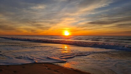 Coucher de soleil sur l'océan Atlantique (Presqu'île du Cap Ferret)