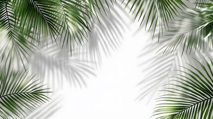 34. Detailed shadow effect from palm leaves, perfect for beach and summer-themed designs on a transparent background