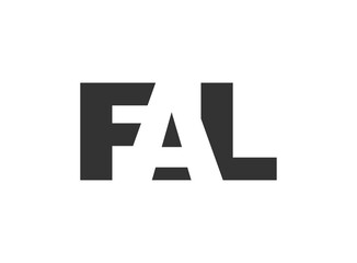FAL logo design. Initial letter F A L bold font style for tech startups, consulting, corporate branding. Creative company name, headlines typography identity, trendy logotype.
