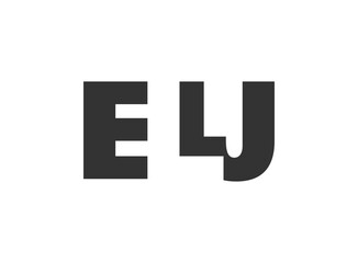 ELJ logo design. Initial letter E L J bold font style for tech startups, consulting, corporate branding. Creative company name, headlines typography identity, trendy logotype.