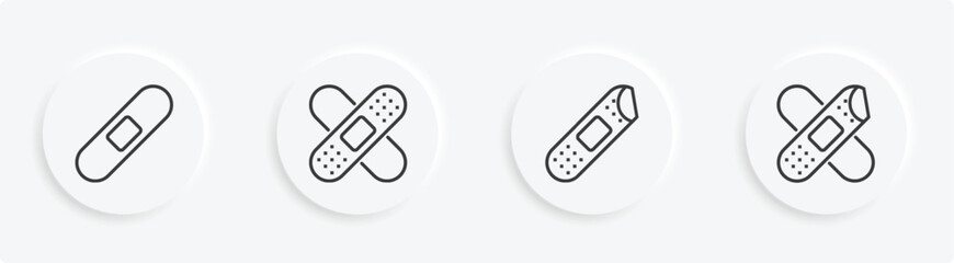 Medical Bandage Icons – First Aid Plaster Vector Illustration