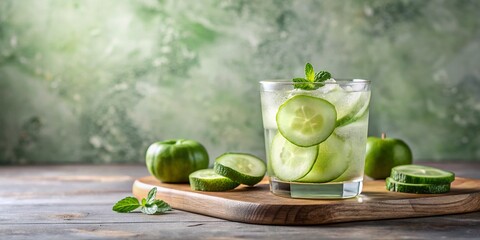 Refreshing Cucumber Cocktail: Minimalist Summer Drink Photography