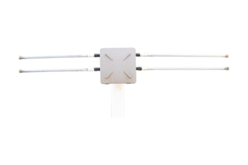 Modern Wi-Fi router large for 5G, isolated on cut out PNG or transparent background. White wireless technology side mounted signal control box. fast wifi transfer.