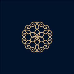 Elegant Circular Design With Swirls And Floral Pattern