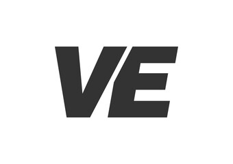 VE Techno Editable Font Logo For Corporate Branding. Bold, Futuristic Design With Unique Typographic Ideas. Minimal Custom Type And Dynamic Letter