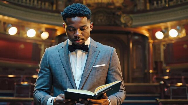 Actor reading a script.