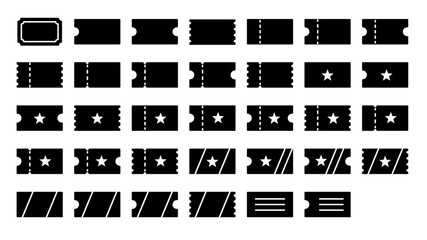 티켓 및 쿠폰 모양 아이콘 세트