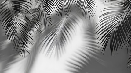 59. Subtle shadows of palm leaves isolated on a transparent background, perfect for minimalistic tropical designs