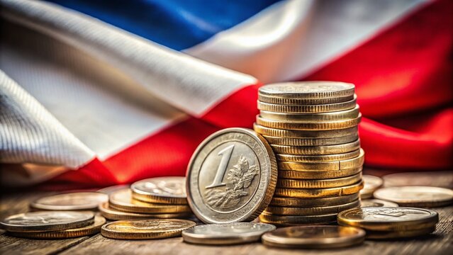 Polish Zloty & French Franc Currency with Flag - High-Resolution Stock Photo