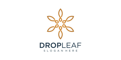 Elegant Golden Leaf Logo Design On White Background