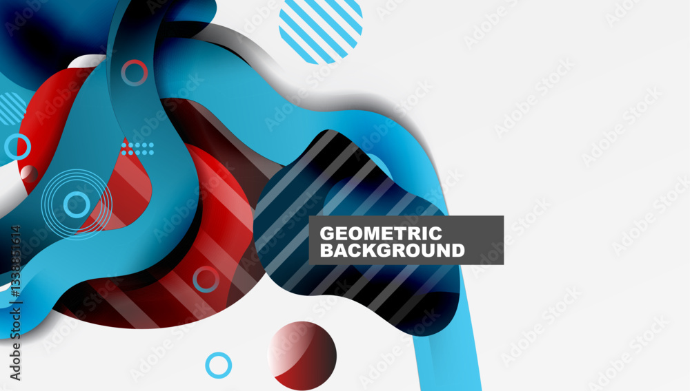 Aufkleber abstract liquid shapes and lines background