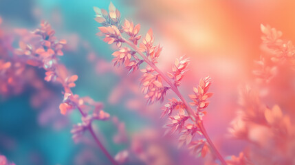 Fototapeta premium Vibrant, pastel, soft, dreamy, ethereal, and beautiful floral background. Backdrop for cosmetics, spa, perfume, beauty salon, florist shop, invitation, gift cards