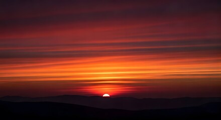 A dramatic sunset gradient with deep orange, pink, and dark purple, Ai Generated