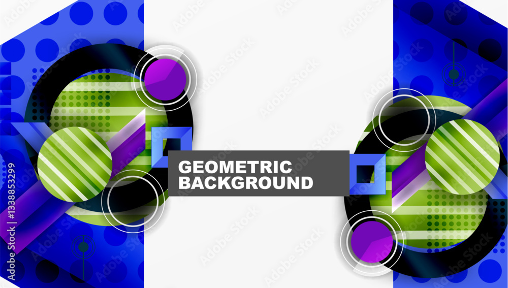 Aufkleber Dynamic complex geometric abstract background