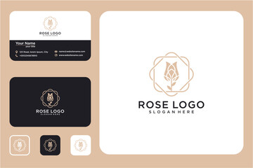 Elegant Rose Logo Business Card Design Set