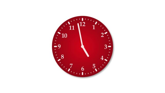 Minimalist simple analog clock animation, A simple analog clock animation with a white background