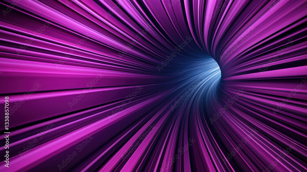 Poster vibrant magenta and blue tunnel with flowing lines creating depth and motion