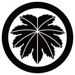 家紋です。丸に真向き麻の葉といいます。