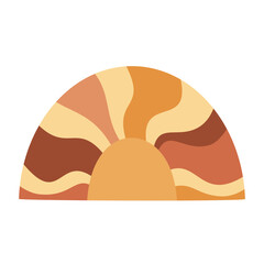 Retro rainbow clipart, groovy rainbow, hand drawn retro objects. Vector illustration in flat style