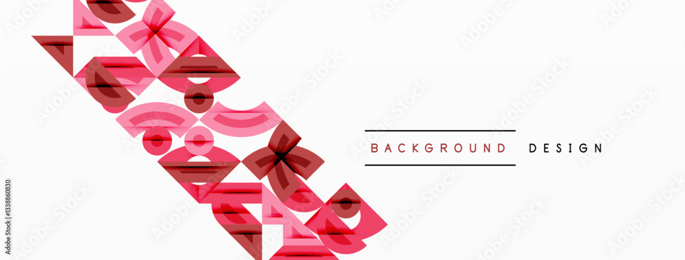 Wall mural abstract geometric background with shapes, featuring circular and rounded elements. bold contrast, s