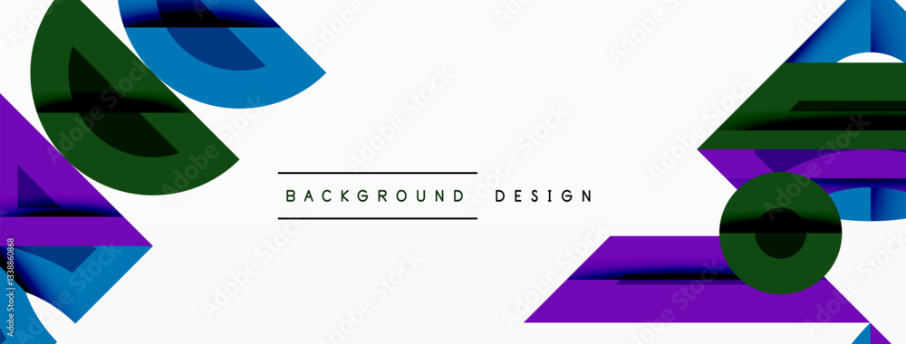 Poster abstract geometric background with shapes, featuring circular and rounded elements. bold contrast, s