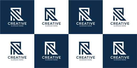 Geometric Abstract Letter N Logo Design