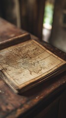 An Antique Map On An Antique Table --ar 916 --sty Cb3ece83-e 84