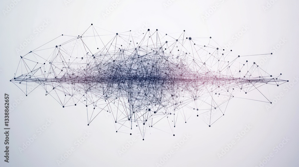 Poster abstract network of interconnected points and lines