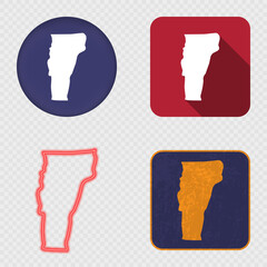 Vermont State Map Icons Collection