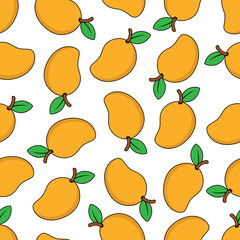 mango seamless pattern for background, decoration, fabric motif, product packaging, texture, wallpaper