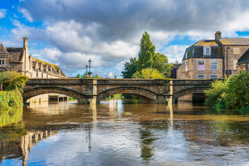 Stamford Town bridge on beautiful sunny day. England